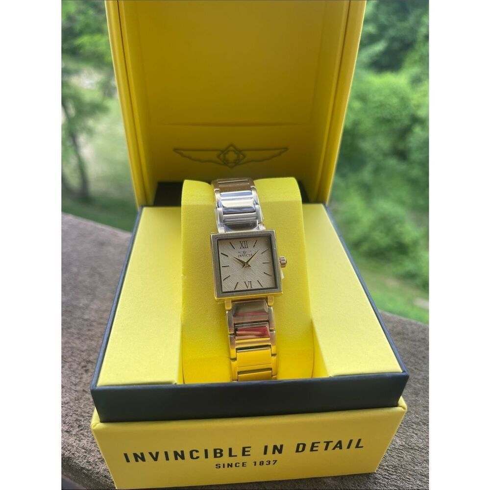 Invicta Angel Gold Square Dial Stainless Unisex Watch (for men or women) 50164